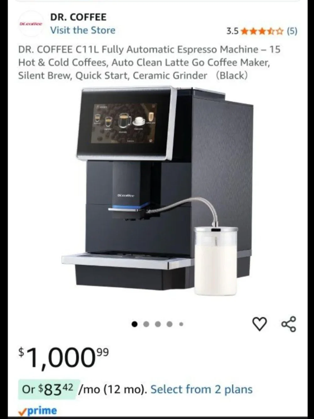 DR. COFFEE C11L Fully Automatic Espresso Machine